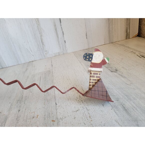 Vintage Santa Claus rooftop long hanging ornament Xmas unique - Picture 6 of 9